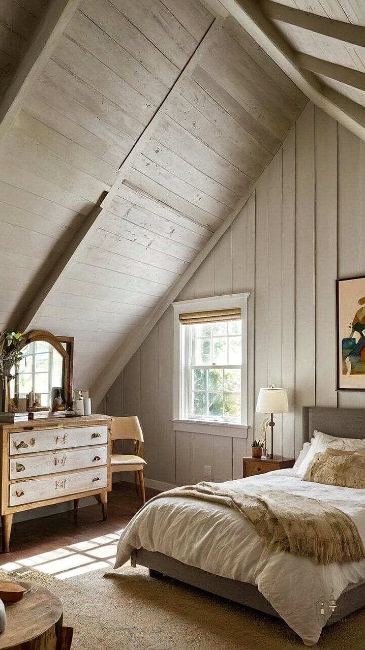 24 Dreamy Country Bedroom Ideas to Try This Season 13 Sloped Ceiling Nook