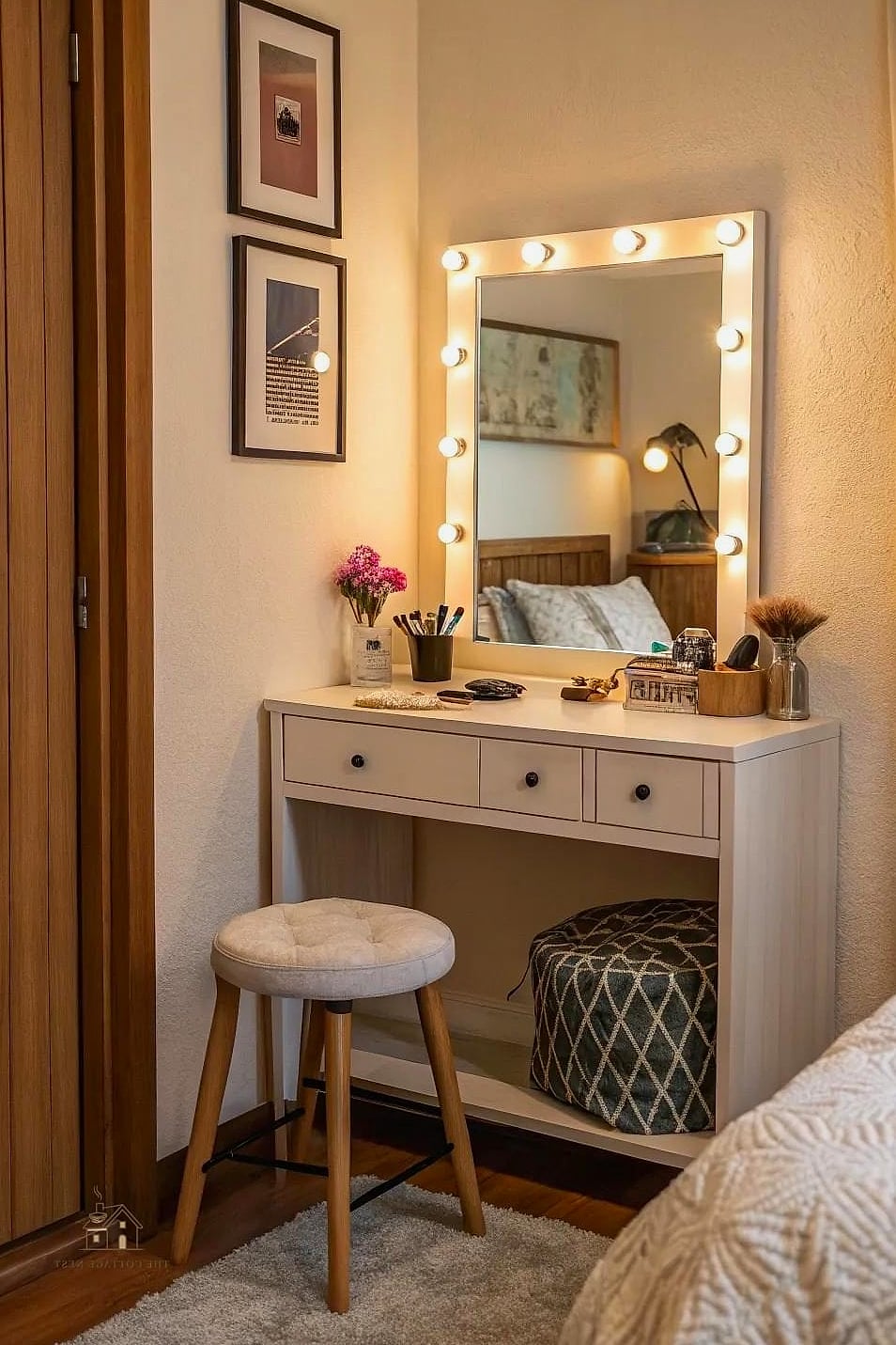 25 Creative Apartment Bedroom Decor Ideas On A Budget That Will Inspire You 21 A Small Vanity or Desk Corner