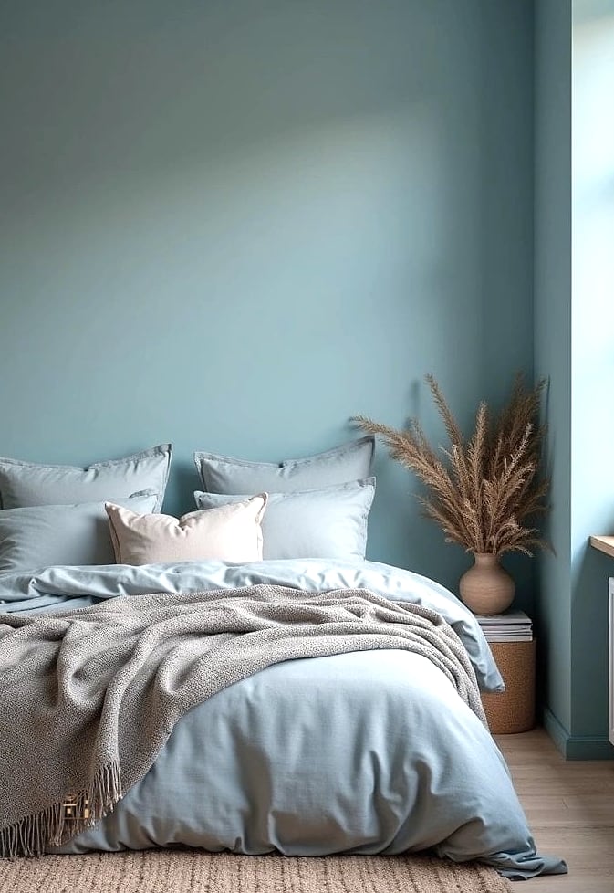 30 Cozy Blue Bedroom Decor Ideas Worth Pinning 3 Soft Powder Blue Walls for a Airy Feel