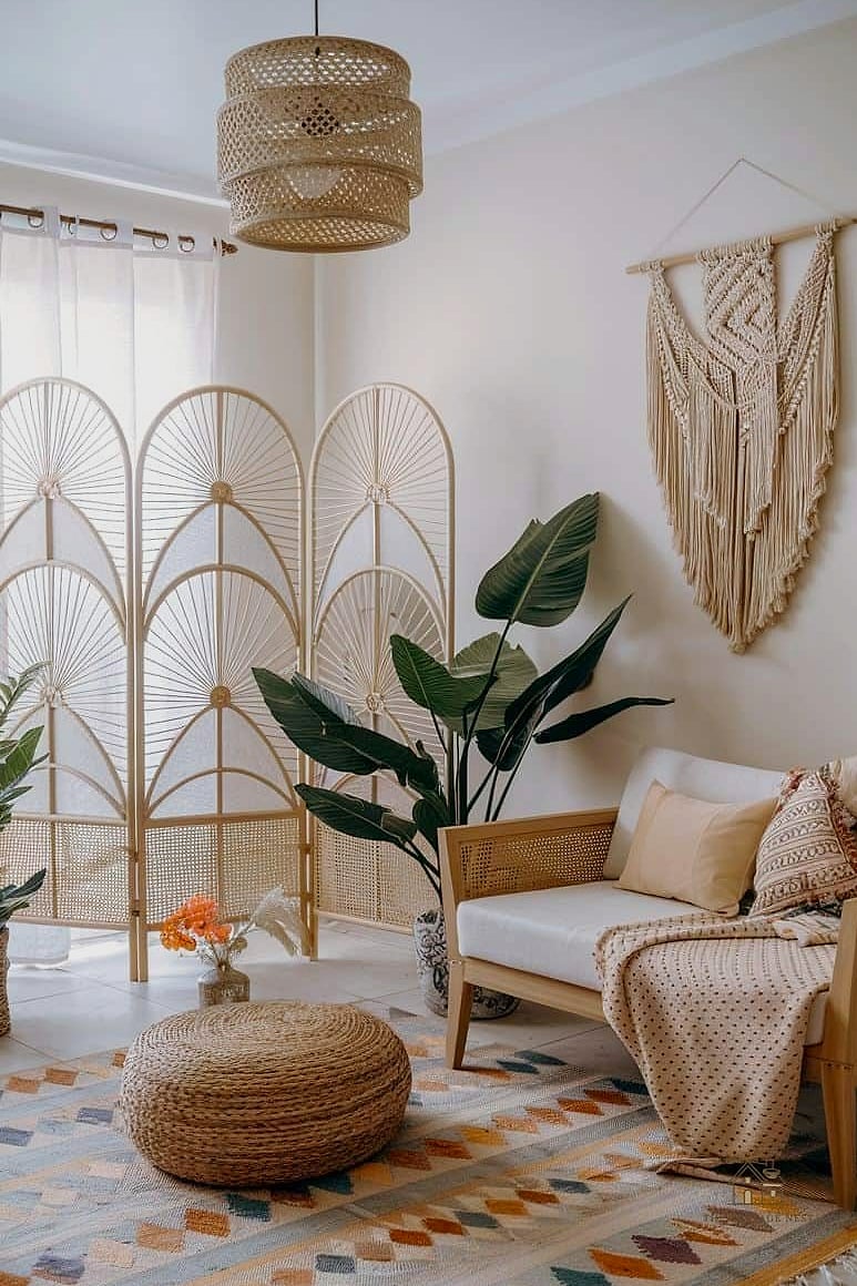 15 Stunning Modern Boho Bedroom Ideas You'll Absolutely Love 8 Statement Rattan or Woven Pendant Light