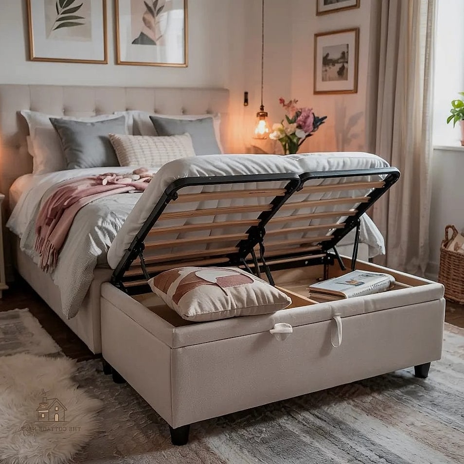 24 Clever Small Bedroom Storage Ideas for Every Style 17 A Storage Ottoman