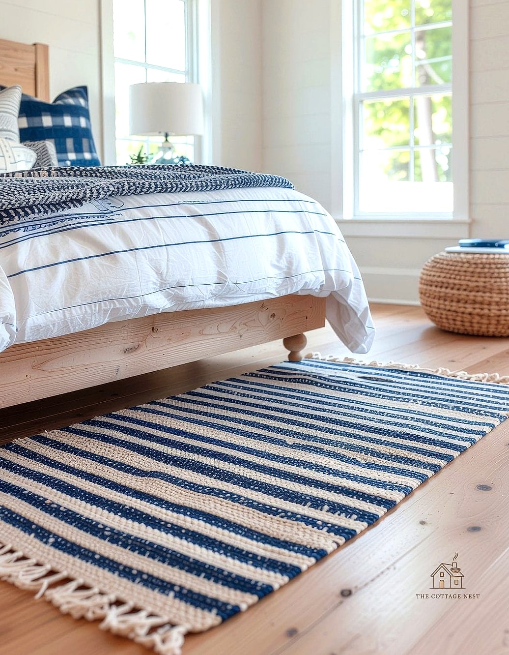 Striped Rugs to Elongate a Small Room