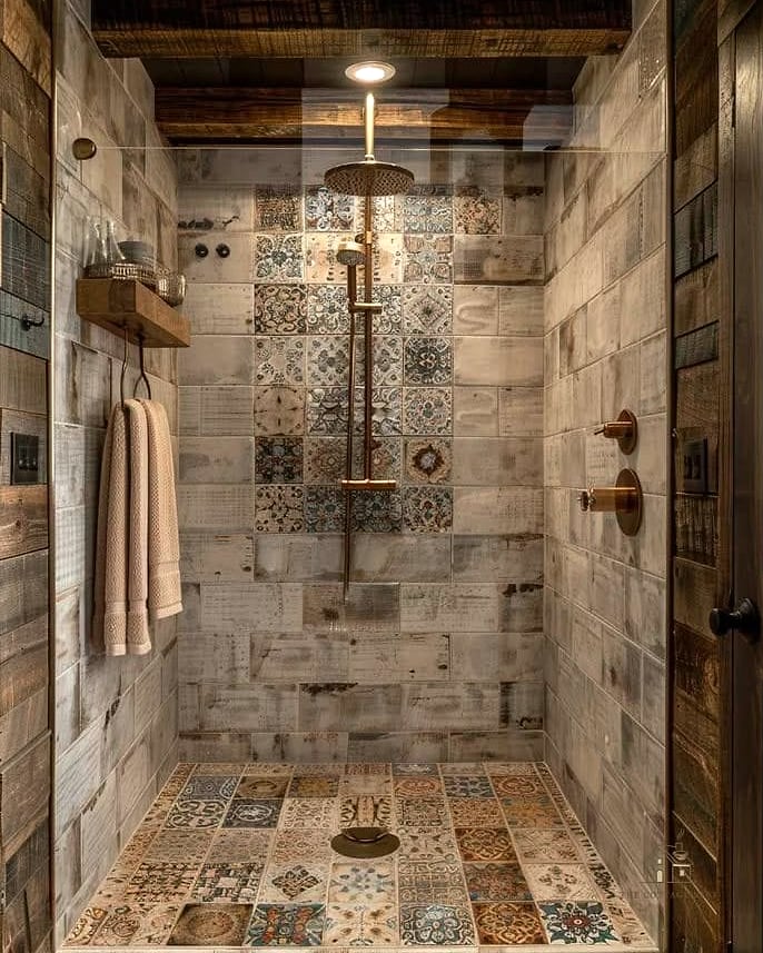 35 Stunning Farmhouse Walk In Shower Ideas You'll Absolutely Love 4 Subway Tile with Dark Grout