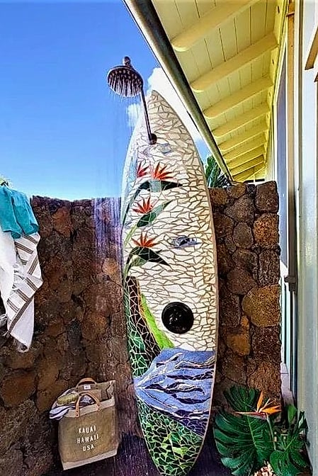 25 Stunning Outdoor Shower Ideas You'll Absolutely Love 12 Surfboard Storage Rack Combo
