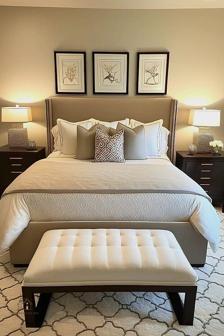 23 Beautiful Master Bedrooms Decor Ideas to Transform Your Space 19 Symmetrical Nightstand Styling