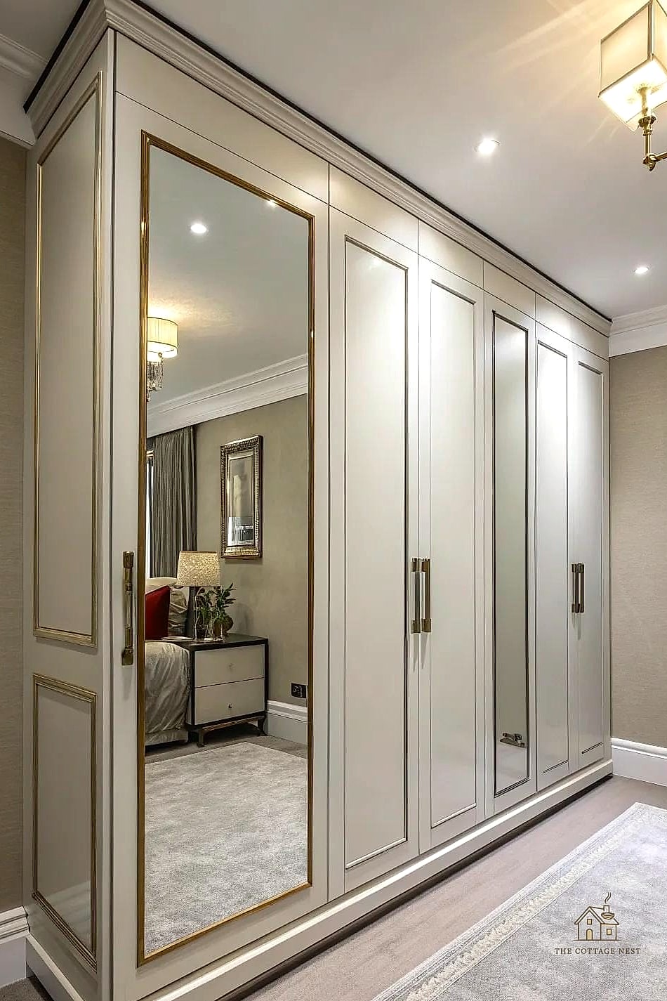 23 Clever Built In Wardrobe Around Bed for Every Style 2 Symmetrical Wardrobes Flanking the Headboard