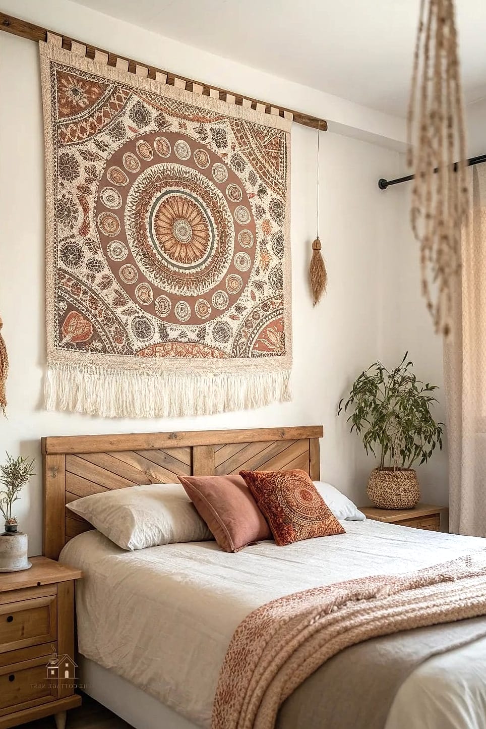 45 Creative Bedroom Wall Decor Ideas That Will Inspire You 9 Tapestry as a Headboard Backdrop