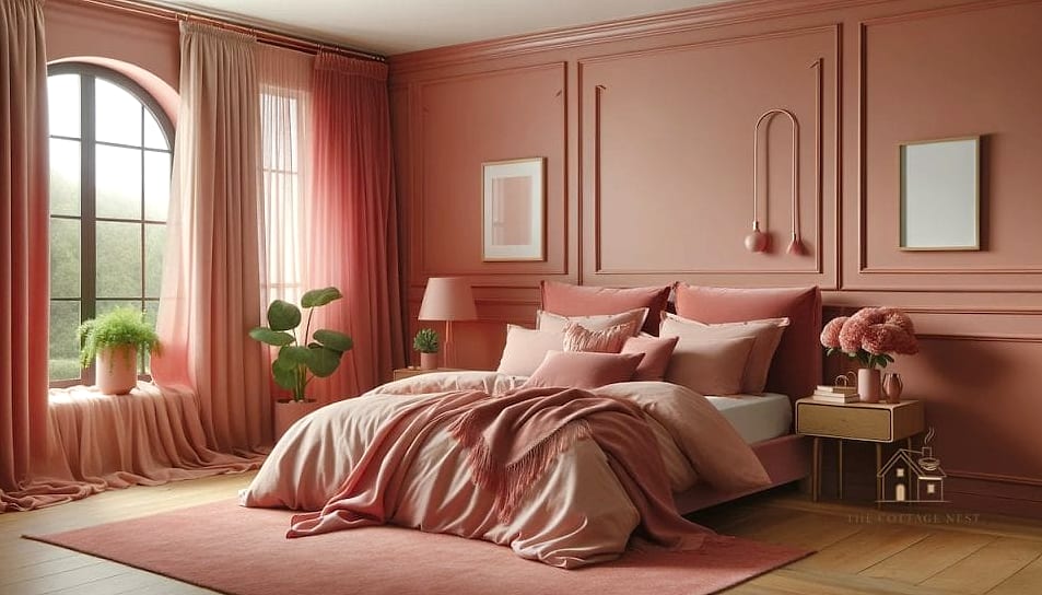 17 Clever Pink Bedroom Ideas for Every Style 5 Terracotta Pink for a Warm, Earthy Bedroom