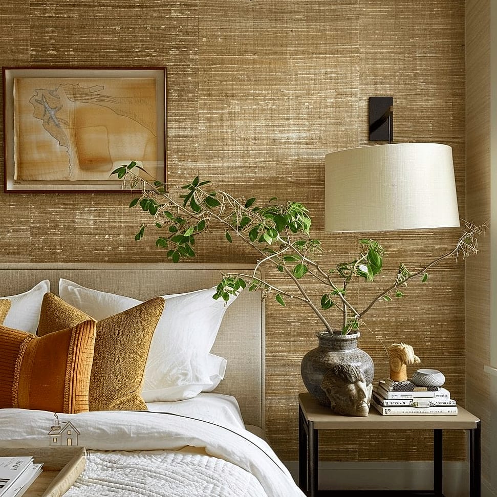 Textured Grasscloth-Look Paper