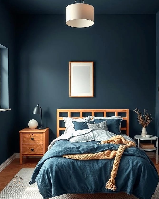 Textured Woven Rug in Blue Tones