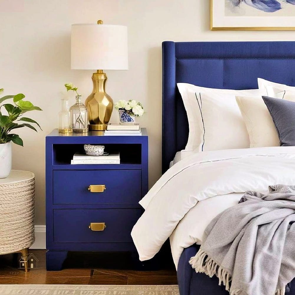 Thrifted Nightstands Painted Indigo