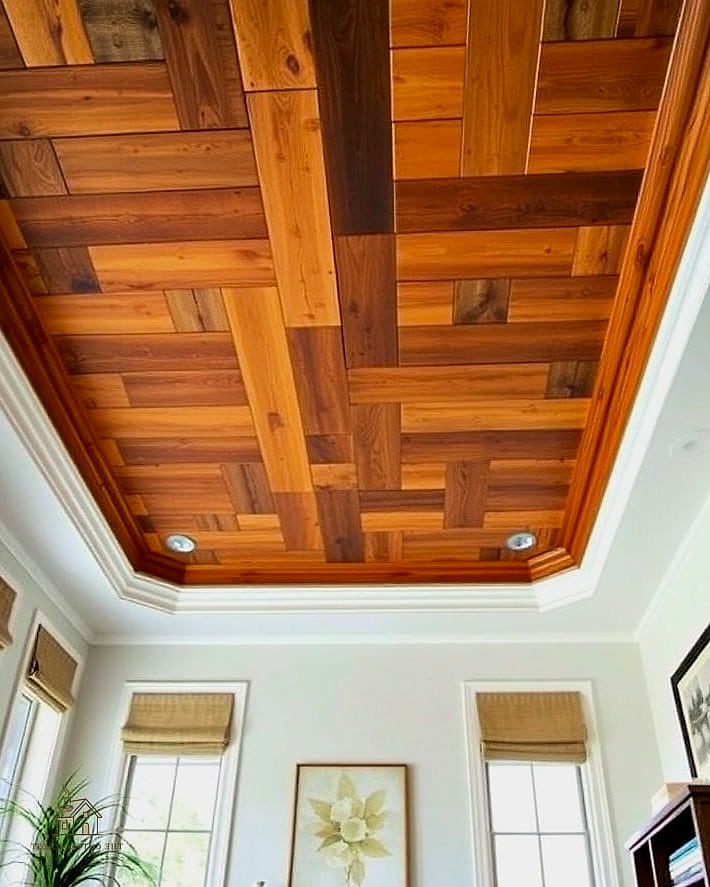 25 Clever Down Ceiling Design Bedrooms Ideas for Every Style 3 Tray Ceiling with Wood Slats