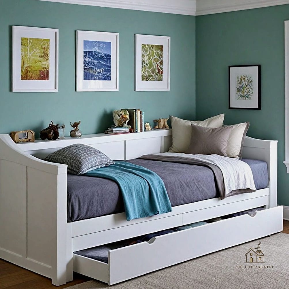 Trundle Bed Tucked Into the Corner