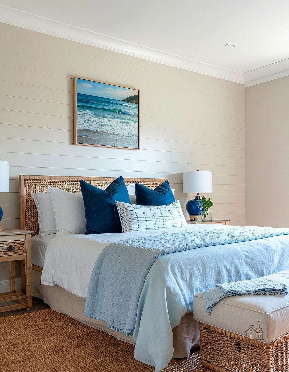 35 Gorgeous Coastal Bedroom Ideas That Are Totally Doable 23 Try a Board and Batten Accent Wall