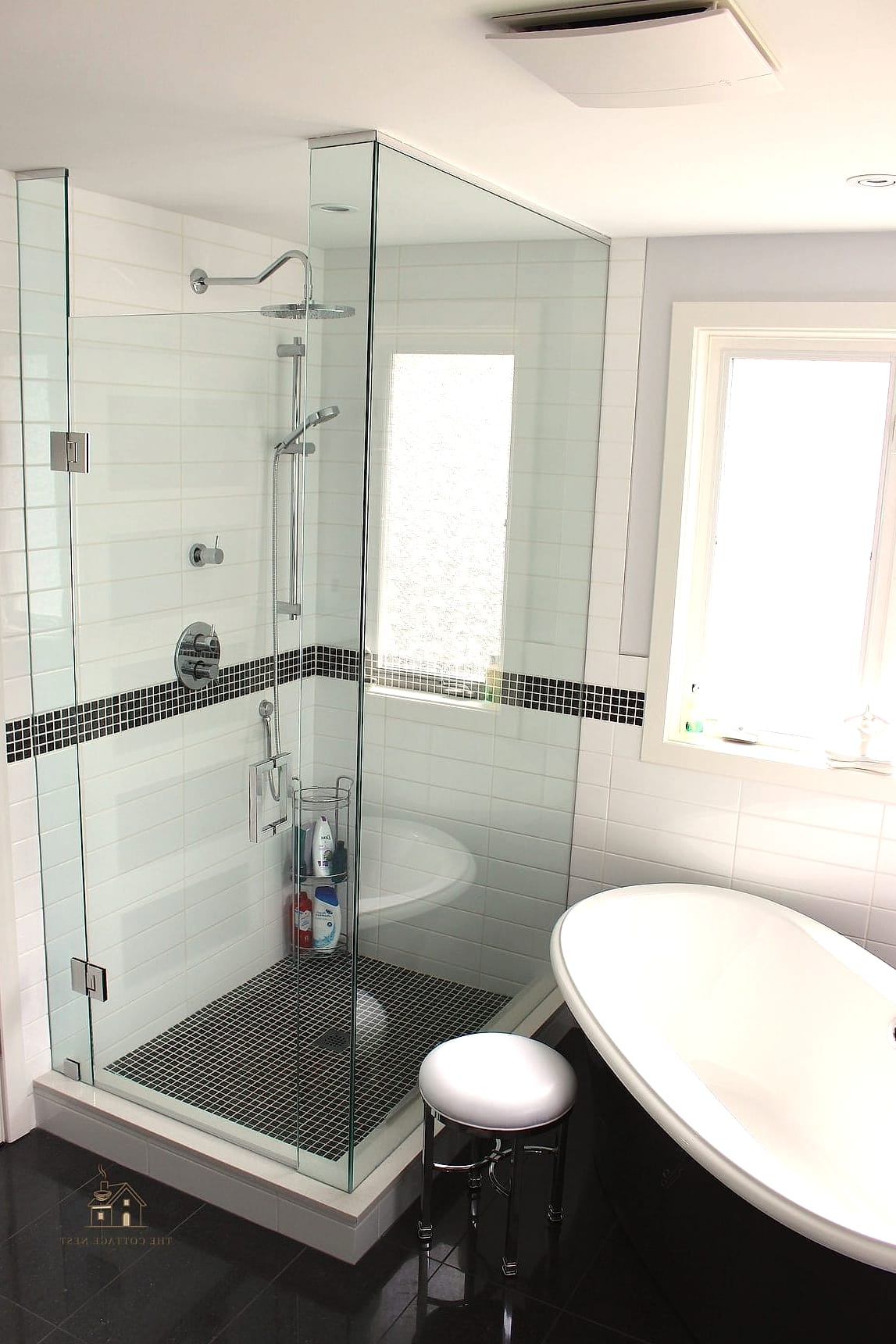 15 Stunning Tub Next To Shower Ideas You'll Absolutely Love 13 Tub and Shower Separated by Frosted Glass Partition