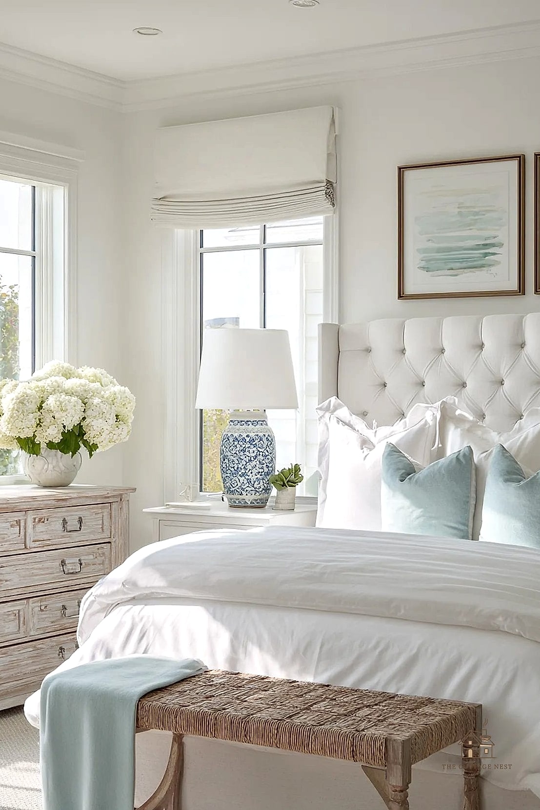 A Tufted Bench at the Foot of the Bed
