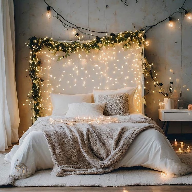40 Dreamy Bedroom Lighting Ideas to Try This Season 38 Twinkle Lights in a Glass Jar or Vase