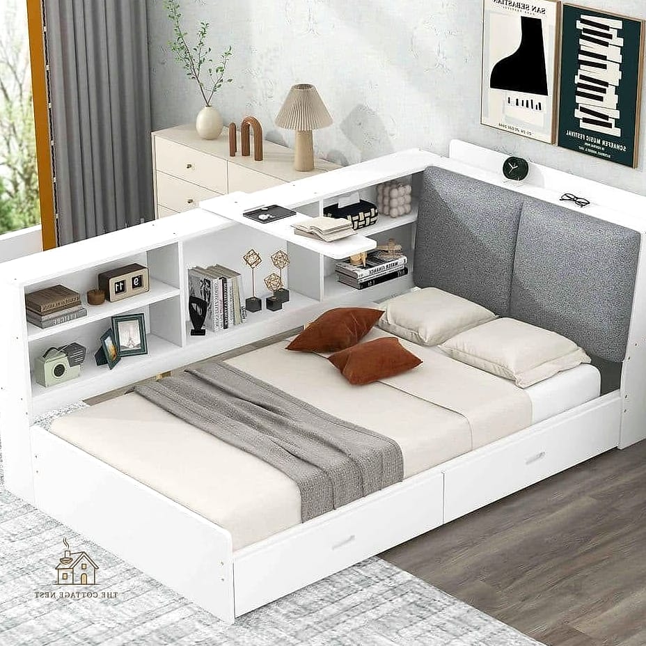 30 Amazing Shelf Over Bed Ideas on a Budget 4 Twin Shelves Flanking the Bed