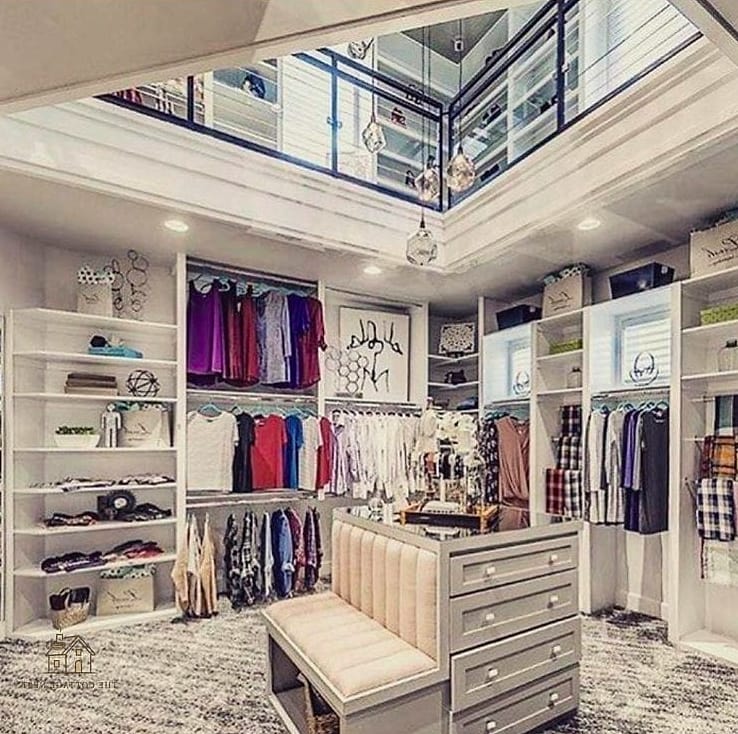 30 Dreamy Walk In Wardrobe Behind Bed to Try This Season 16 Two-Sided Closet Island
