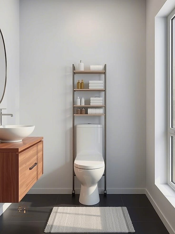 25 Creative Over The Toilet Storage Ideas That Will Inspire You 18 Two-Tier Rolling Cart