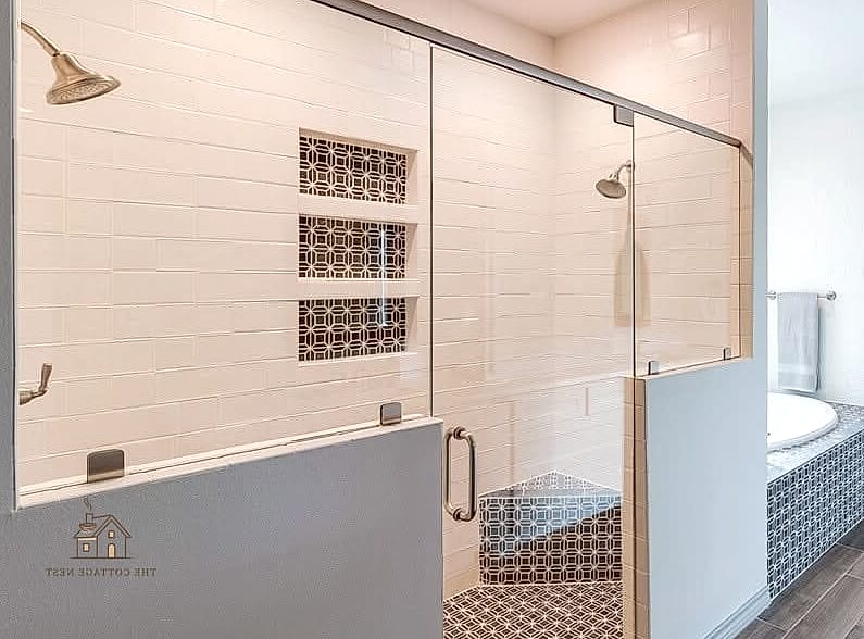 25 Dreamy Pony Wall Shower Ideas to Try This Season 18 Two-Tone Tile Combination
