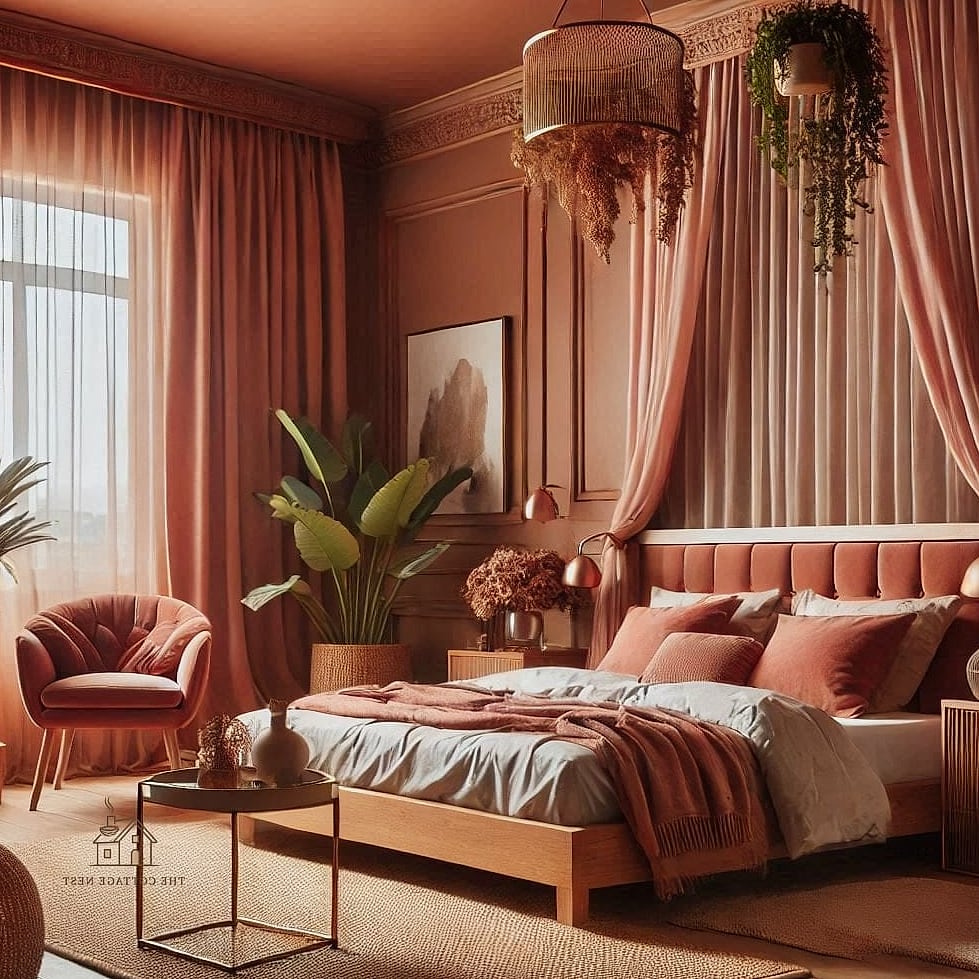 35 Chic Bedroom Feature Wall Ideas for a Beautiful Home 11 Two-Tone Color Blocking