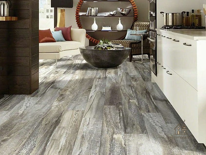 21 Clever Wood Tile Shower Ideas for Every Style 11 Two-Tone Wood and Stone Combination