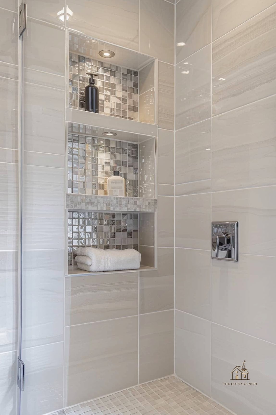 27 Dreamy Shower Niche Ideas to Try This Season 17 Two-Tone Niche