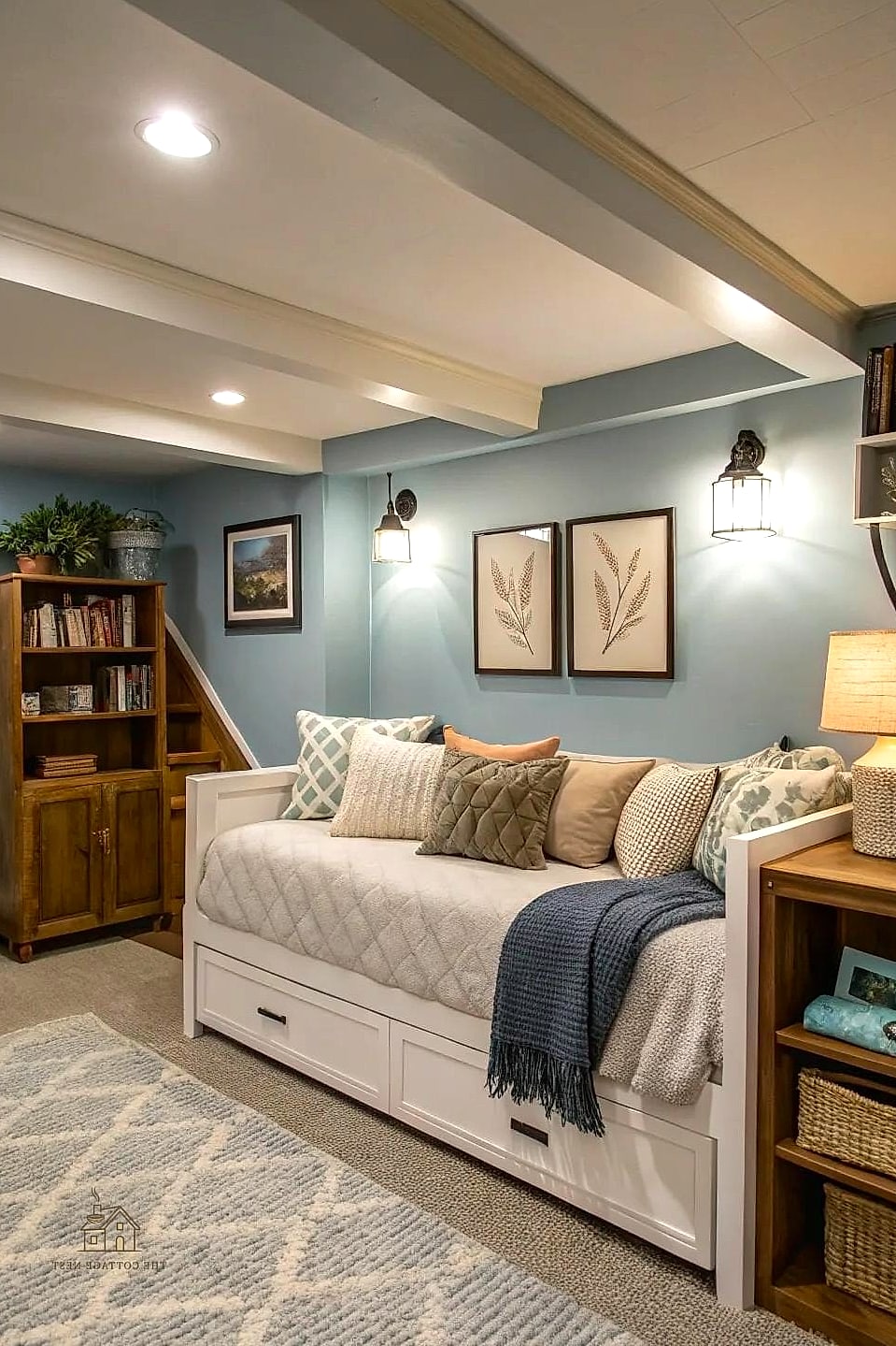30 Amazing Basement Bedroom Ideas on a Budget 30 Use a Daybed for a Multi-Purpose Basement Bedroom