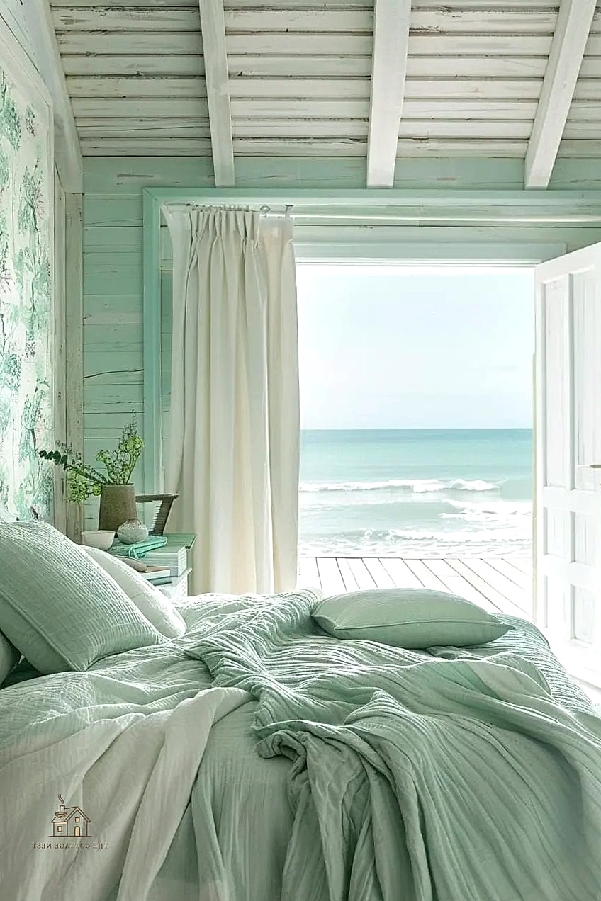 35 Gorgeous Coastal Bedroom Ideas That Are Totally Doable 21 Use Frosted or Sea Glass Style Lamps