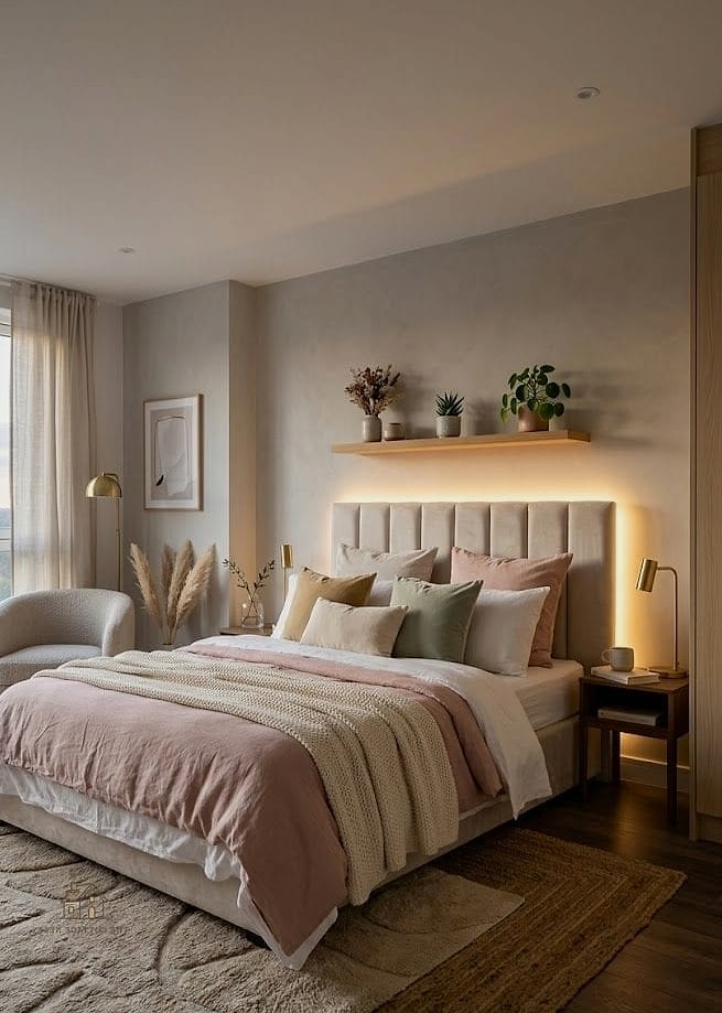 30 Dreamy Guest Bedroom Ideas to Try This Season 5 Use Layered Lighting Instead of One Overhead Fixture