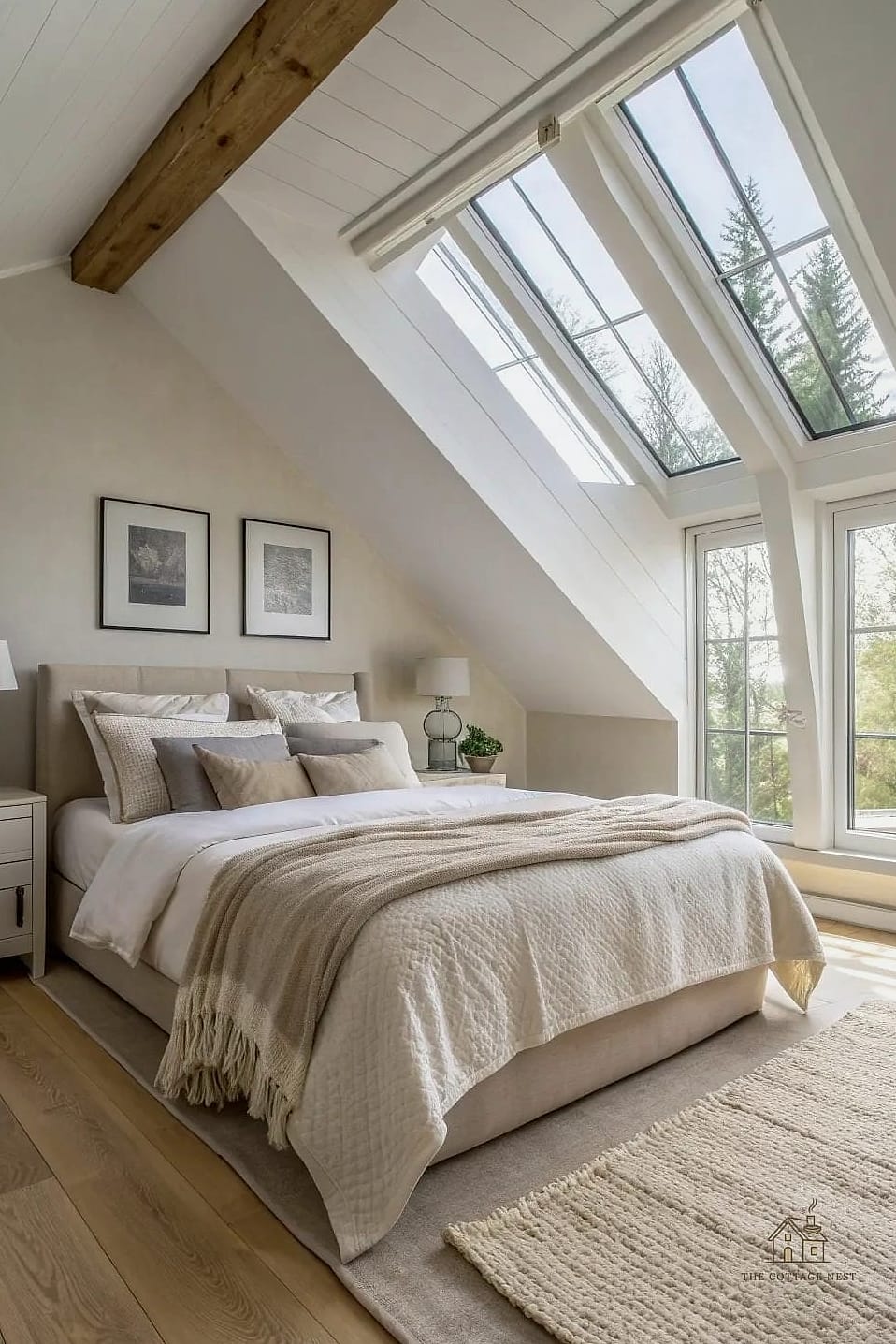 23 Clever Attic Bedroom Ideas for Every Style 7 Use a Neutral Palette to Open Up the Space