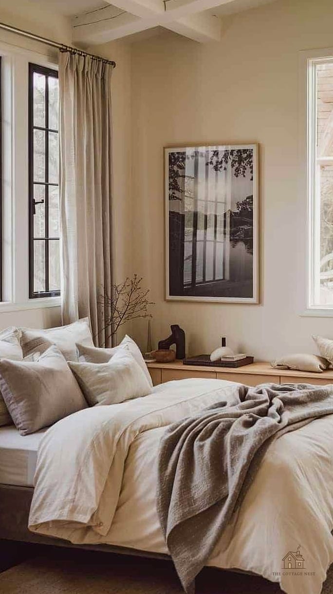 20 Dreamy Scandinavian Bedroom Ideas to Try This Season 19 Use Neutral Wall Art in Simple Frames