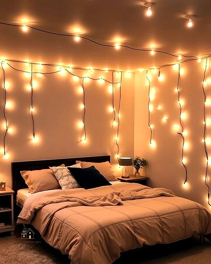 30 Amazing Basement Bedroom Ideas on a Budget 7 Use String Lights or LED Strips for Ambient Glow