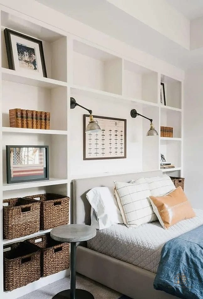 35 Chic Bedroom Storage Ideas for a Beautiful Home 18 Vertical Wall Shelving Units