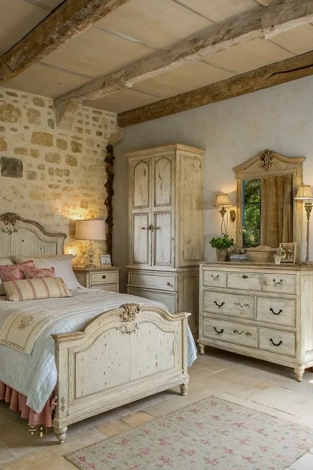24 Dreamy Country Bedroom Ideas to Try This Season 16 Vintage Enamel Lighting