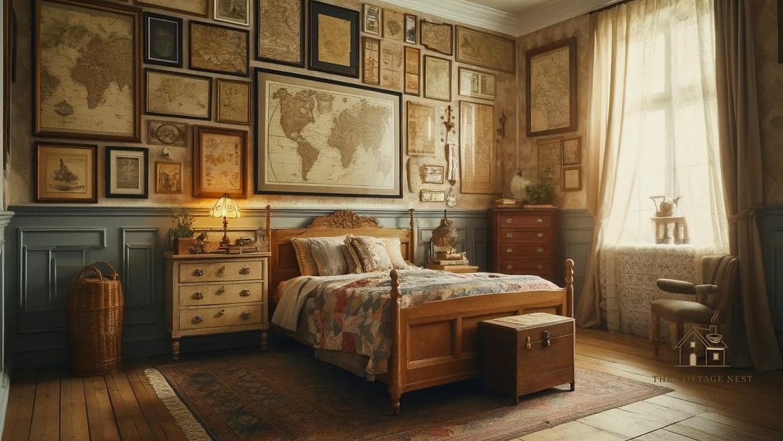 35 Brilliant Mens Bedroom Ideas to Copy Right Now 23 Vintage Map or Art Print Feature
