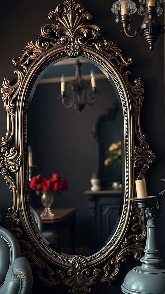 20 Cozy Dark Feminine Bedroom Ideas Worth Pinning 11 Vintage Mirror Gallery Wall