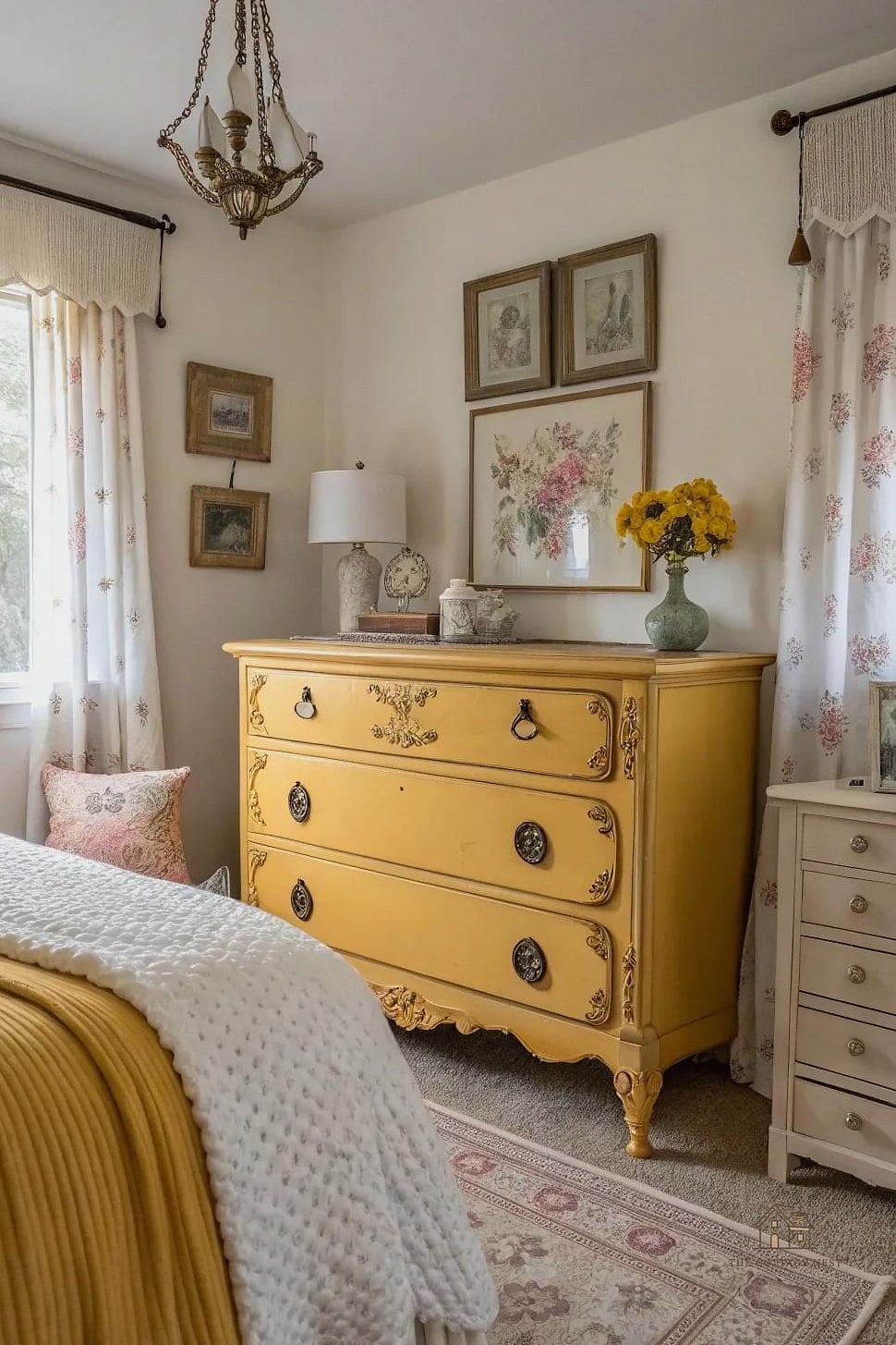 26 Beautiful Yellow Bedroom Ideas to Transform Your Space 14 Vintage Yellow Dresser
