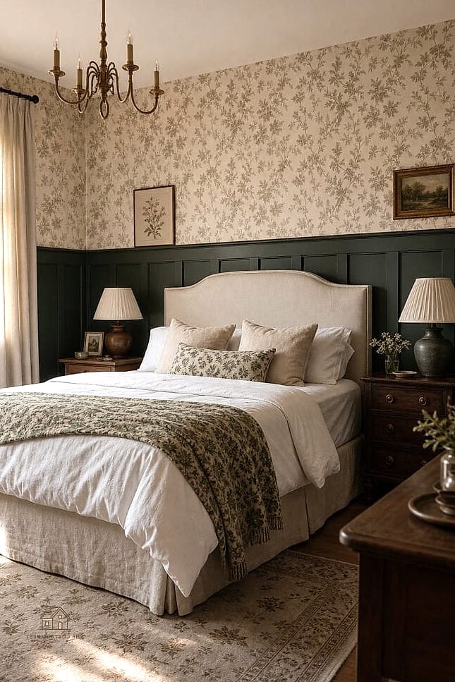 20 Cozy Bedroom Wainscoting Ideas Worth Pinning 12 Wainscoting in a Deep Moody Color