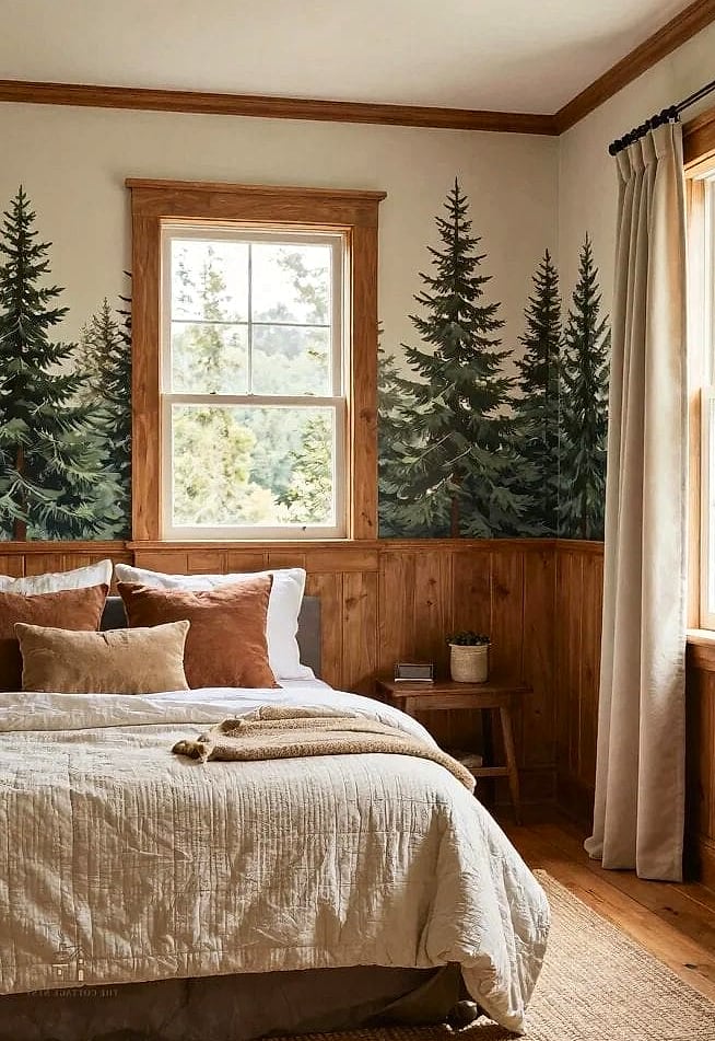 20 Cozy Bedroom Wainscoting Ideas Worth Pinning 13 Wainscoting with Wallpaper Above