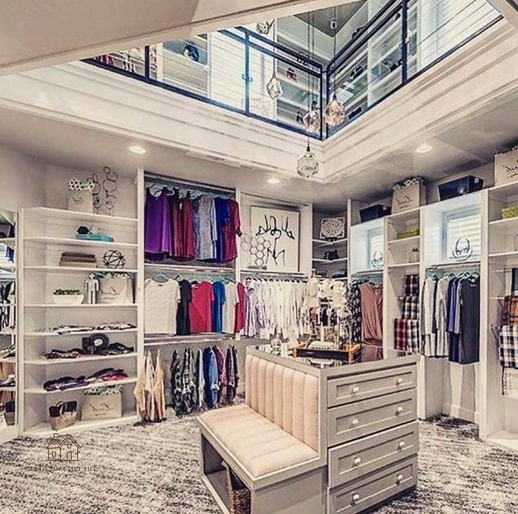 30 Dreamy Walk In Wardrobe Behind Bed to Try This Season 9 Walk Through Closet With Herringbone Flooring