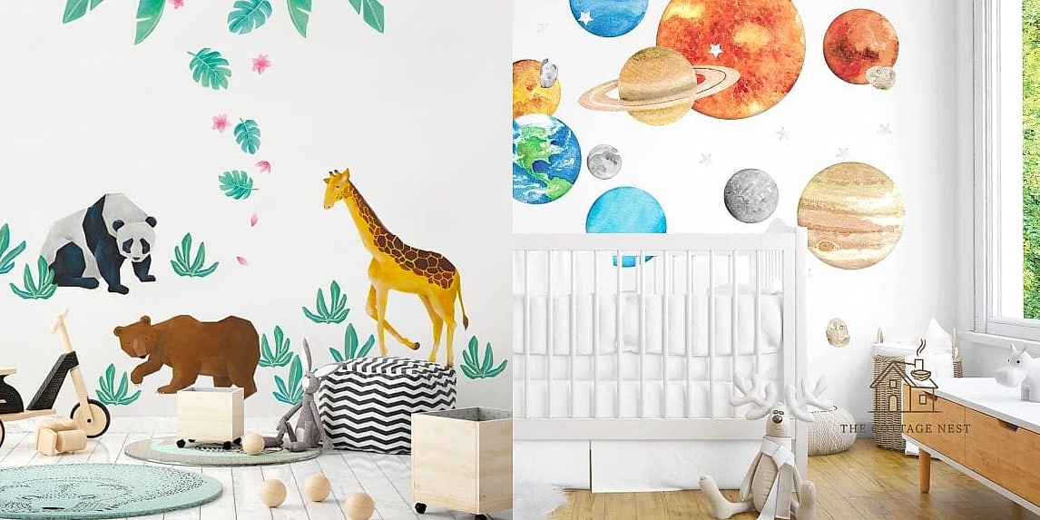 15 Gorgeous Kids Bedroom Decor Ideas That Are Totally Doable 13 Wall Decals for Renter-Friendly Style