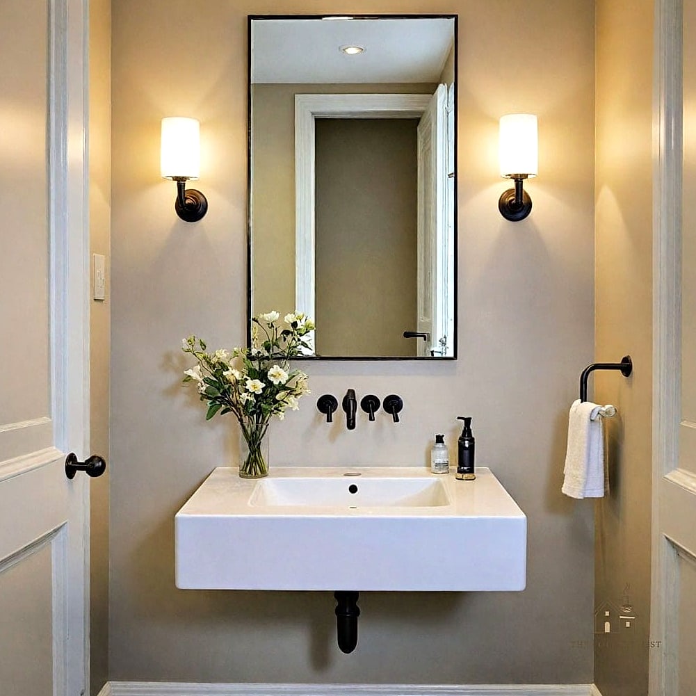 30 Clever Powder Room Ideas for Every Style 7 Wall-Mounted Faucet