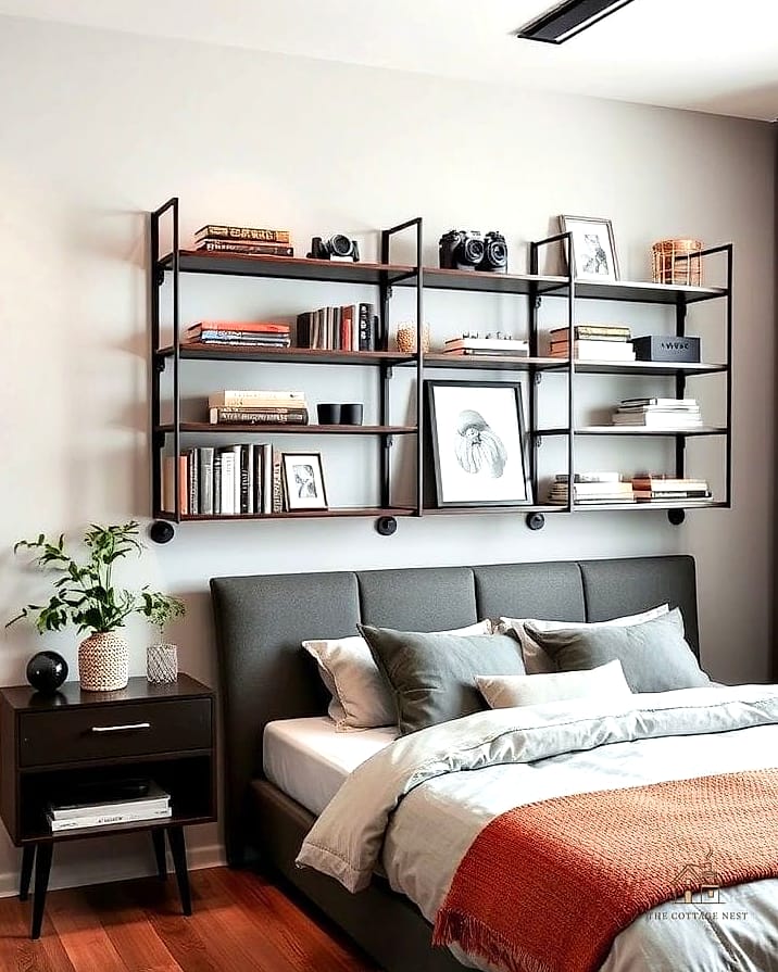 35 Brilliant Mens Bedroom Ideas to Copy Right Now 22 Wall-Mounted TV with Hidden Cables