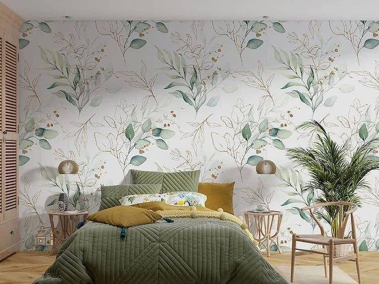 Wallpaper Behind Open Shelving