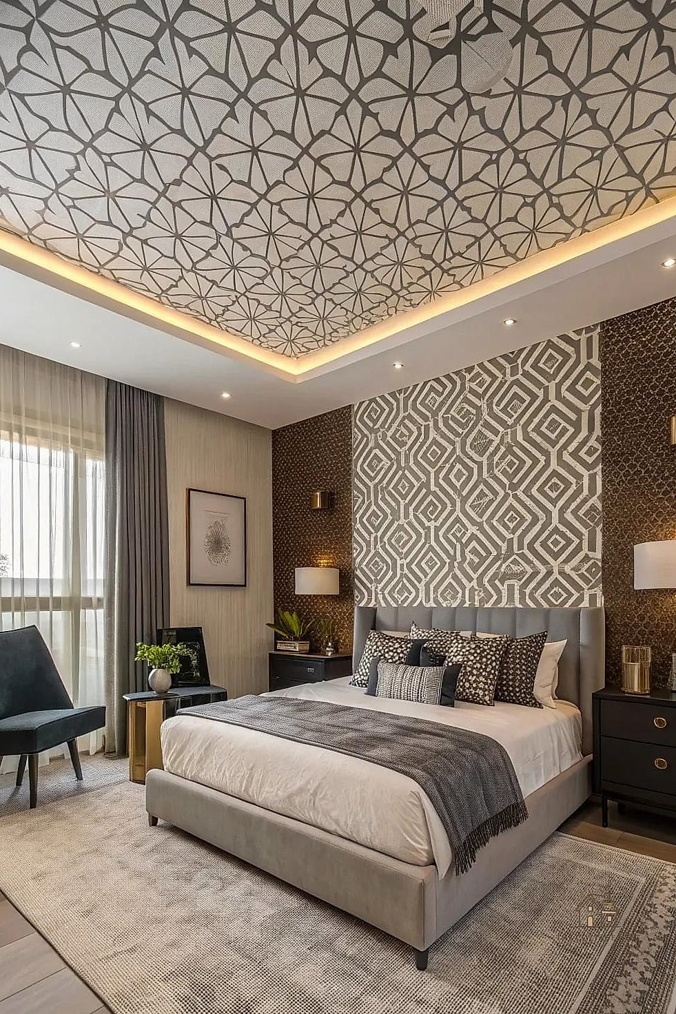 Wallpapered Ceiling