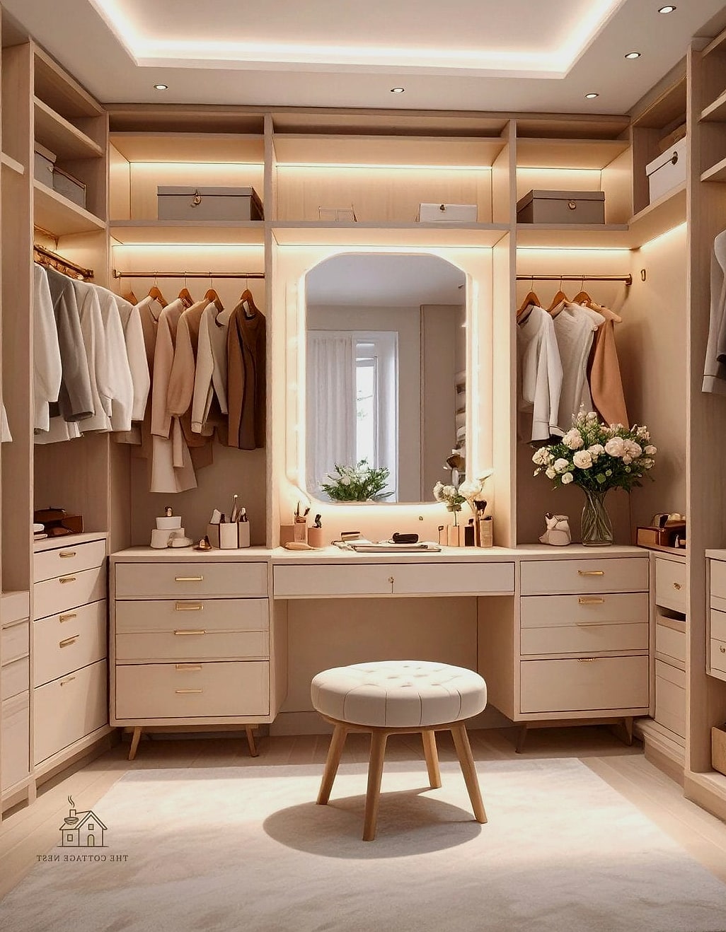23 Clever Built In Wardrobe Around Bed for Every Style 11 Wardrobe with Built-In Vanity Section