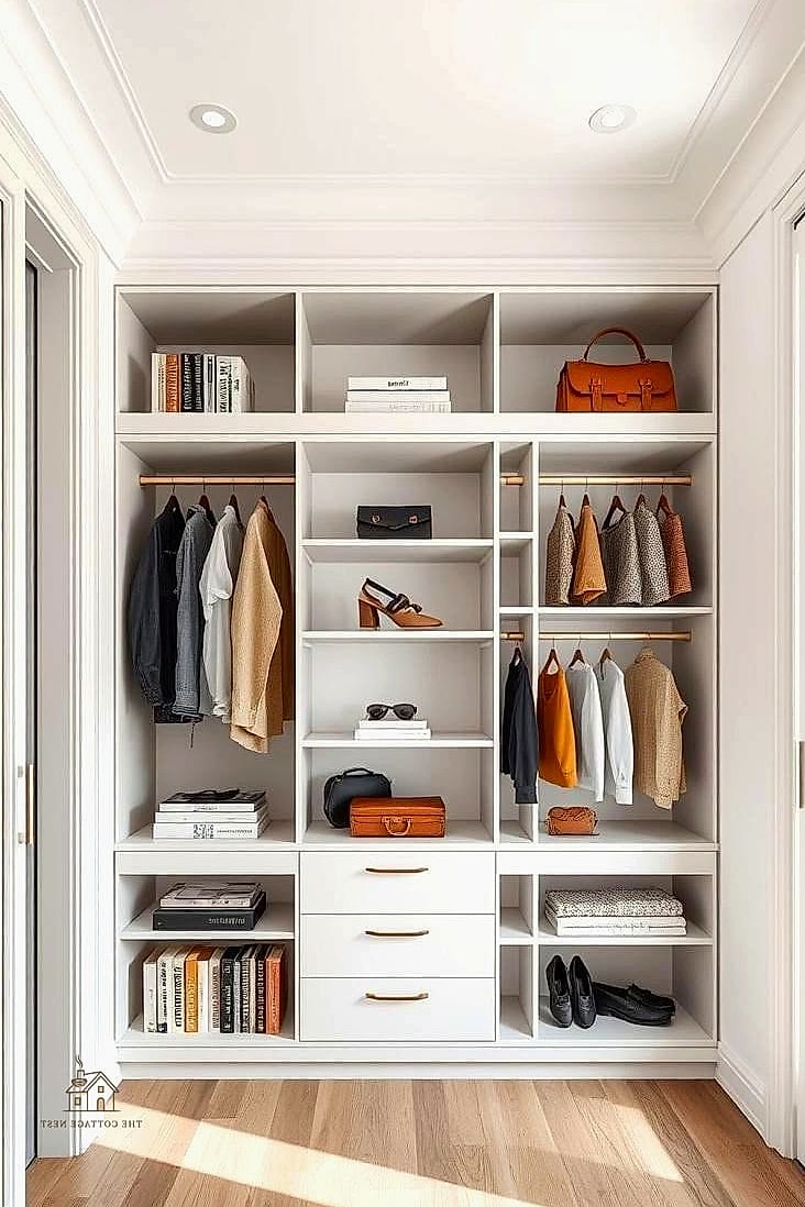 23 Clever Built In Wardrobe Around Bed for Every Style 6 Wardrobe with Open Shelving for Display