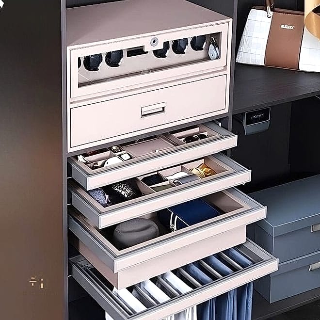 23 Clever Built In Wardrobe Around Bed for Every Style 21 Wardrobe with Pull-Out Drawer Organizers